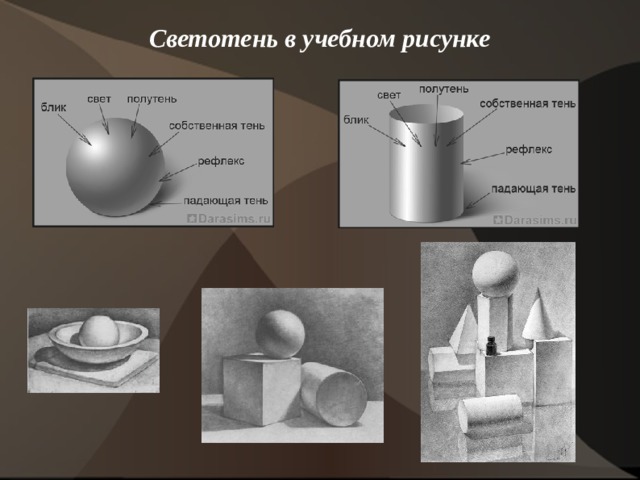 Светотень в учебном рисунке   