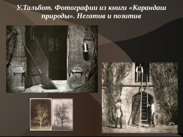 У.Тальбот. Фотографии из книги «Карандаш природы». Негатив и позитив   