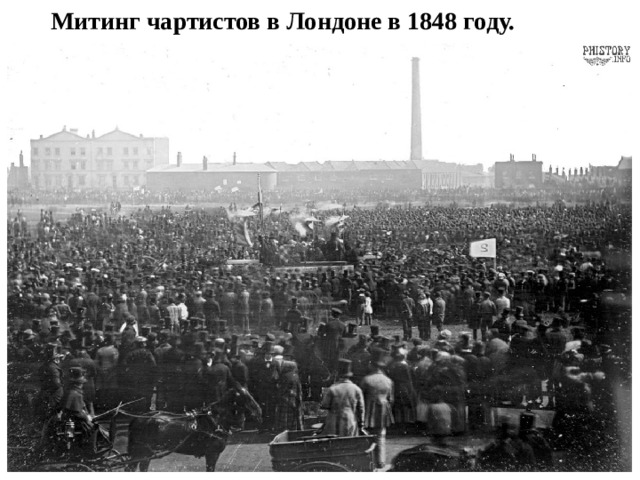 Митинг чартистов в Лондоне в 1848 году. 