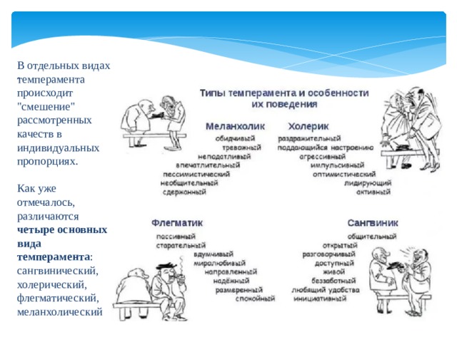 В отдельных видах темперамента происходит 