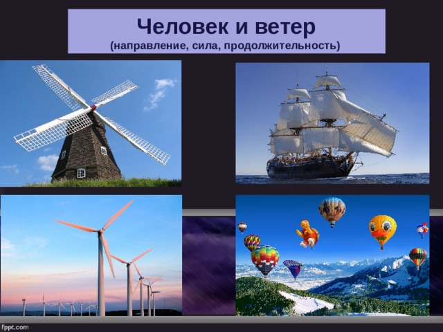 Человек и ветер (направление, сила, продолжительность) 