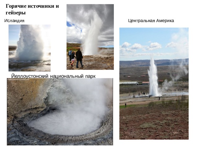Горячие источники и гейзеры Исландия Центральная Америка Йеллоустонский национальный парк 