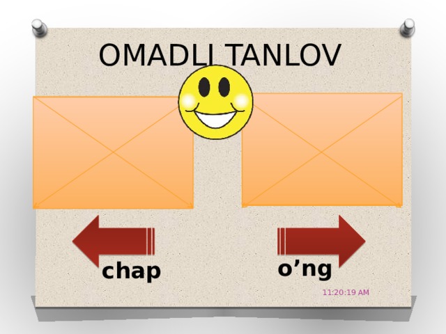 OMADLI TANLOV +10 “ Tansiq” va “tanqis” sifatlarini shakl va ma’no munosabatiga ko’ra izohlang. o’ng chap 11:20:51 AM 