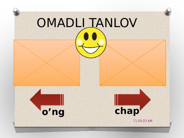 OMADLI TANLOV Sifat gapda qanday vazifalarni bajaradi? +5 chap o’ng 11:20:51 AM 11:20:51 AM 