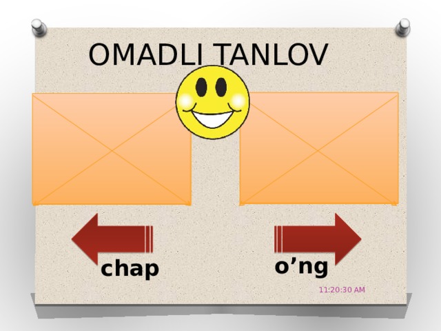 OMADLI TANLOV +5 “ Dangasa” so’ziga 3 ta sinonim ayting. o’ng chap 11:20:51 AM 