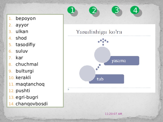 4/5/20 3 4 1 2 bepoyon ayyor ulkan shod tasodifiy suluv kar chuchmal bulturgi kerakli maqtanchoq pushti egri-bugri chanqovbosdi 11:20:51 AM 4 