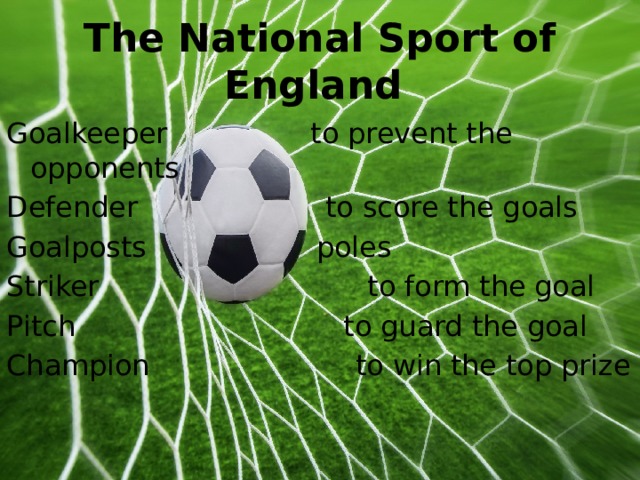 Kata bola. National Sport of England. What is the National Sport of England?.