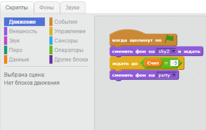 Укажите правильный порядок действий при добавлении фона на сцену проекта в скретч