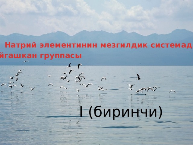 4. Натрий элементинин мезгилдик системада  жайгашкан группасы I (биринчи) 