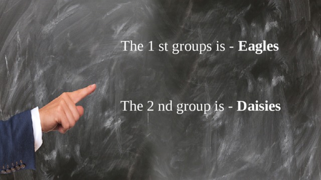 The 1 st groups is - Eagles The 2 nd group is - Daisies 