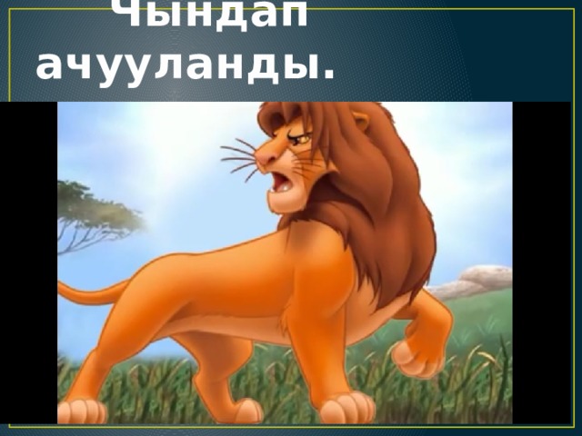  Чындап ачууланды. 