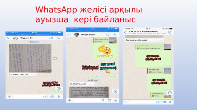 WhatsApp желісі арқылы ауызша кері байланыс 