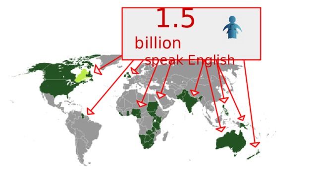  1.5 billion  speak English 1,5 billion speak English 