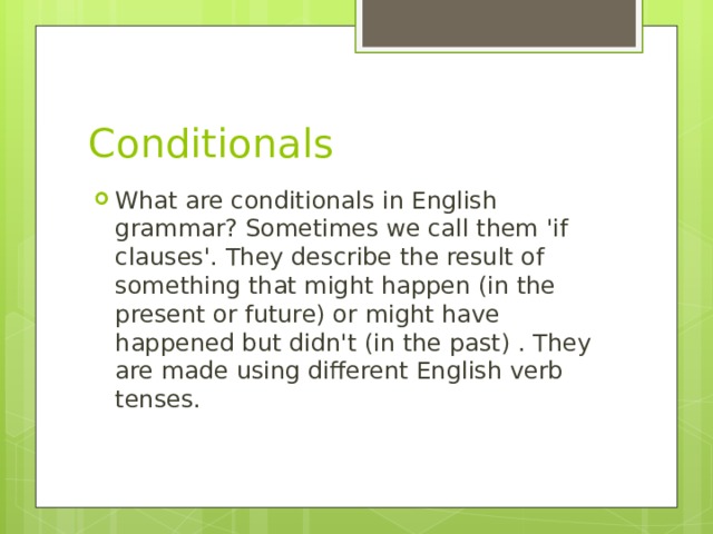 English Grammar Conditionals