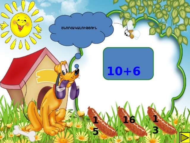   ՇՆՈՐՀԱԿԱԼՈՒԹՅՈՒՆ  10+6 13 16 15 