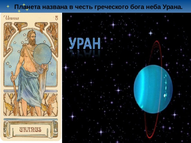 Планета названа в честь греческого бога неба Урана. 