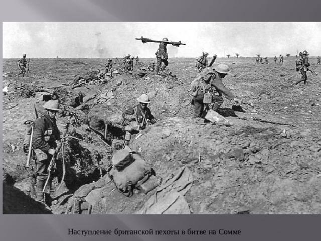 Наступление британской пехоты в битве на Сомме 