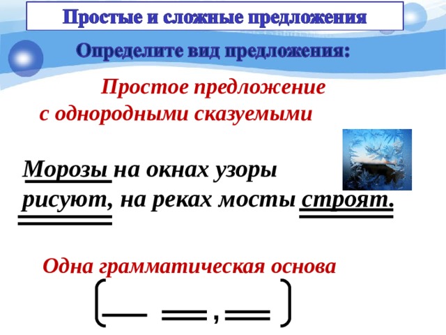 Схемы сложных предложений с однородными сказуемыми