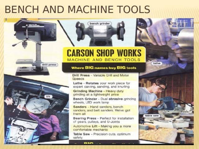 Bench and machine tools 