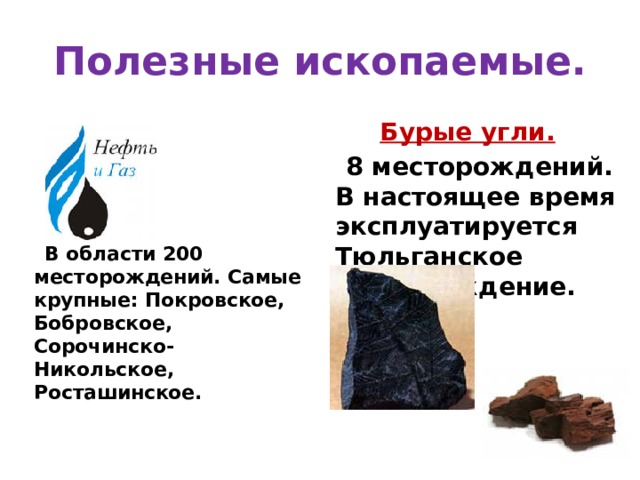 Полезные ископаемые оренбургской области 3 класс