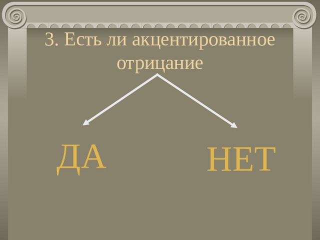 3. Есть ли акцентированное отрицание ДА НЕТ