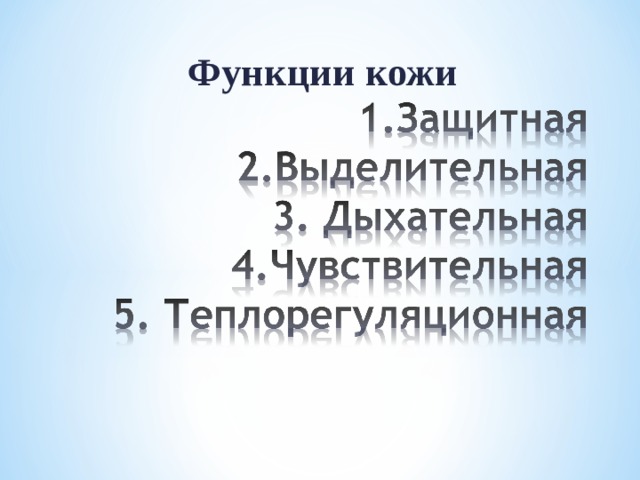  Функции кожи  