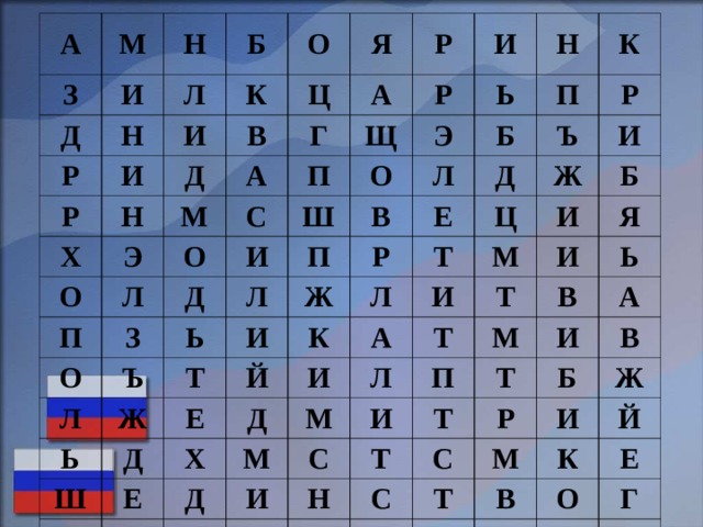 А М З Д Н И Л Р Н Б О Р И К И Я Х Д Ц В Н Р А М Г О Э А П И О Щ Р Л П С О Д Ш И О З Н Ь Э Ь В К Л Б П Ъ Л Л П Т Ь Р Р Ъ Ж Ж Е И Д Й Д Ш Е К Л И Ц Т Ж М А Х И А И Б Д Е И Л Д М М Т Я И Т Т П Ь И С М С И В Т Т Н Ч А И Т Я С В Р С Б М Ж А И Т К В Ъ Й Т Е О Г М Ю 