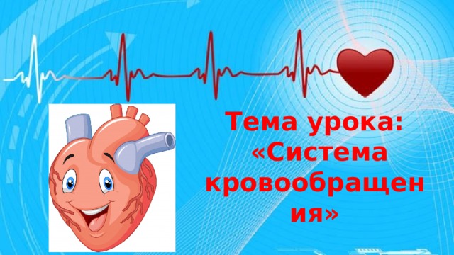 Тема урока:  «Система кровообращения» 