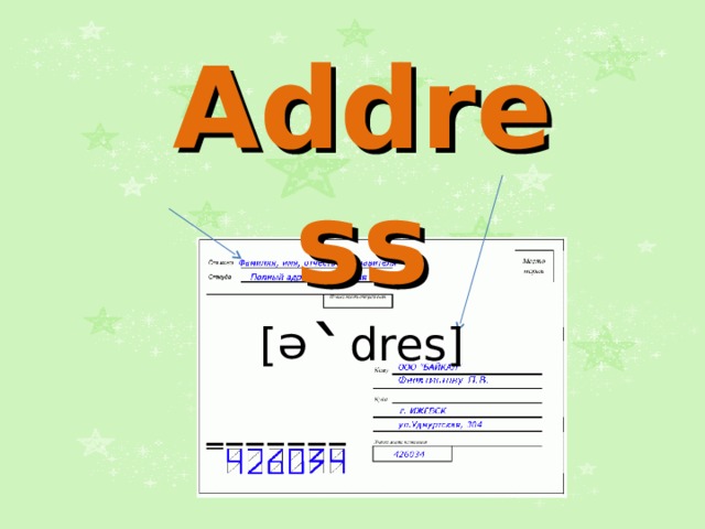 Address [ ᵊ` dres] 