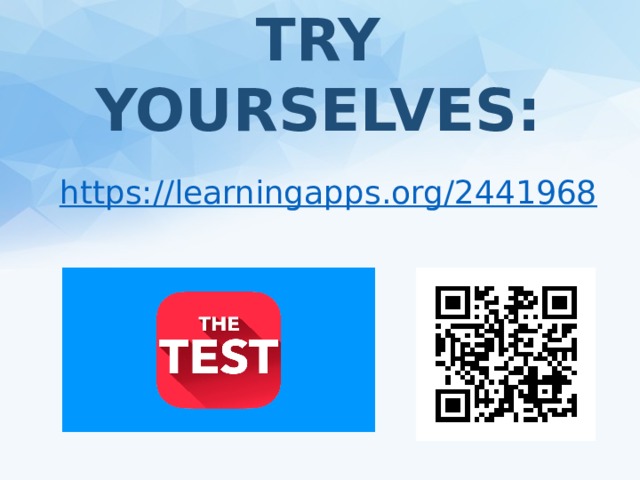 TRY YOURSELVES:   https://learningapps.org/2441968 