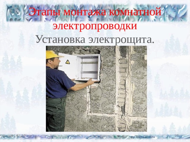  Этапы монтажа комнатной электропроводки  Установка электрощита. 01.07.20  