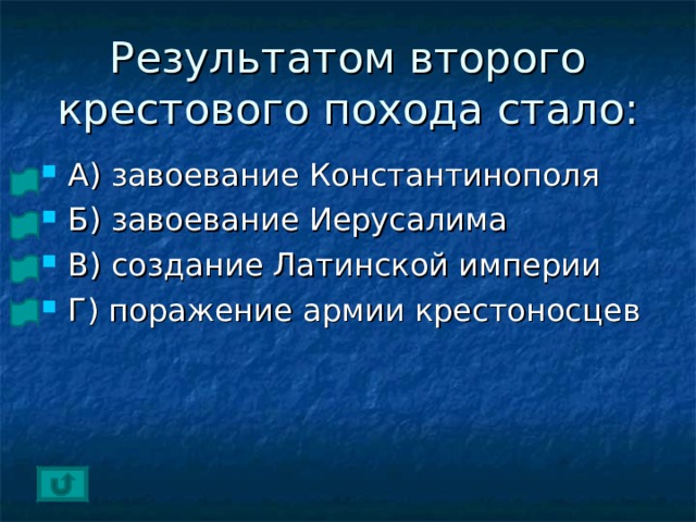 Результаты 2 крестового похода