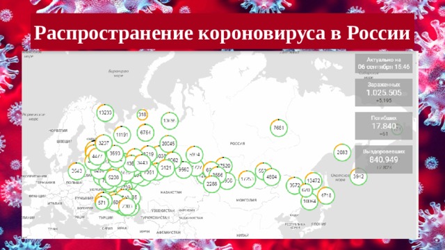 Распространение короновируса в России 