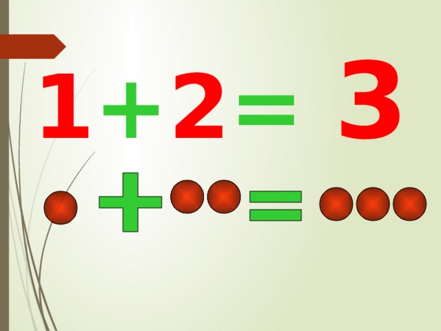 1 + 2 =  3 