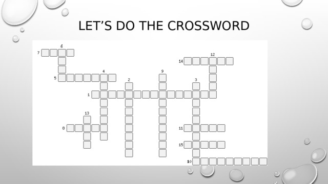 Let’s do the crossword 