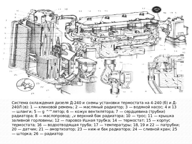Система охлаждения двигателя д 240 схема