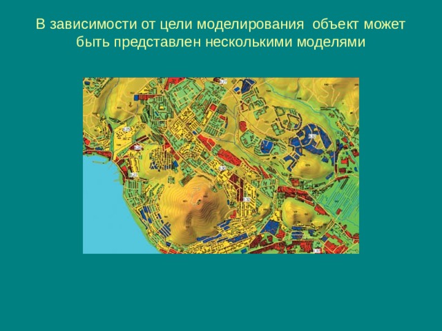В зависимости от цели моделирования объект может быть представлен несколькими моделями   