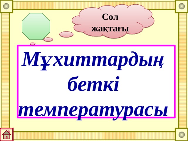 Сол жақтағы Мұхиттардың беткі температурасы 