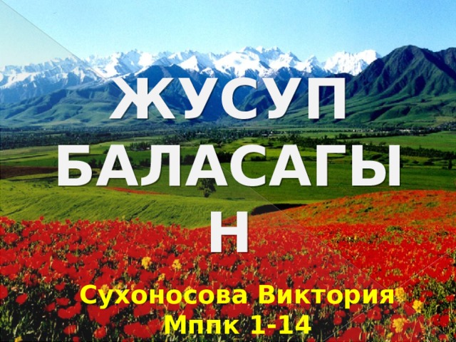 Жусуп Баласагын Сухоносова Виктория Мппк 1-14 