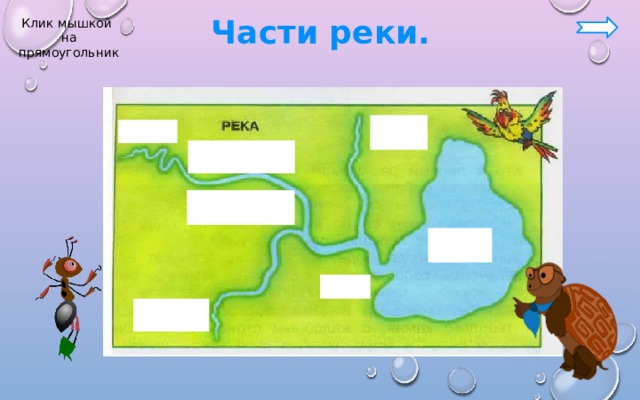 Части реки. Клик мышкой на прямоугольник 