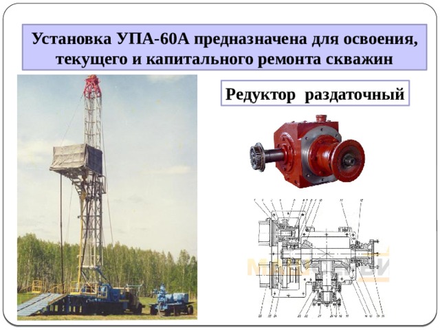 Установка УПА-60А предназначена для освоения, текущего и капитального ремонта скважин Редуктор раздаточный 
