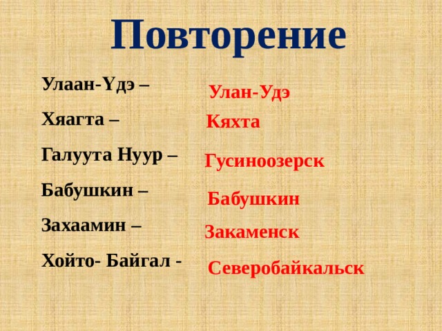8 класс. Тема: "Город Кяхта"