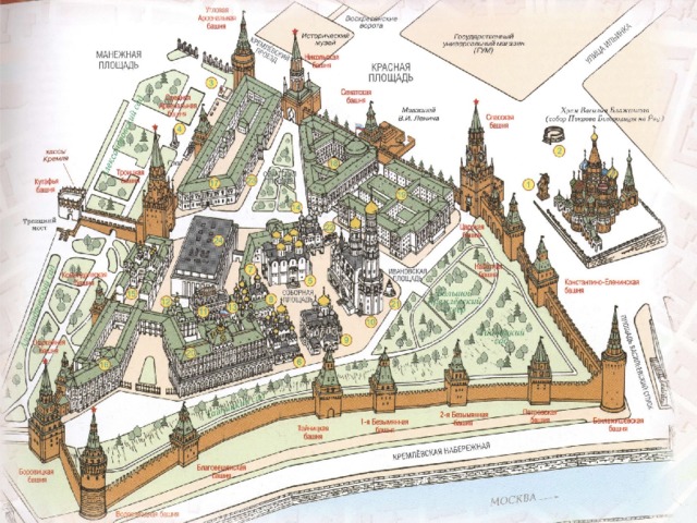 Карта-схема Московского Кремля     