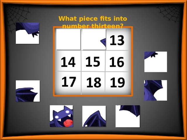 What piece fits into number thirteen? 