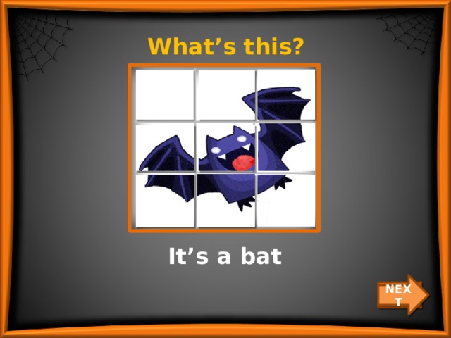 What’s this? It’s a bat NEXT CHECK 