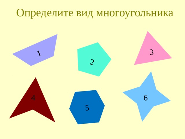 Определите вид многоугольника 1 5 2 3 4 6 