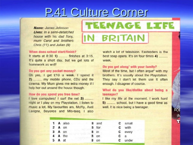 P.41 Culture Corner 