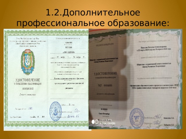 1.2.Дополнительное профессиональное образование: 