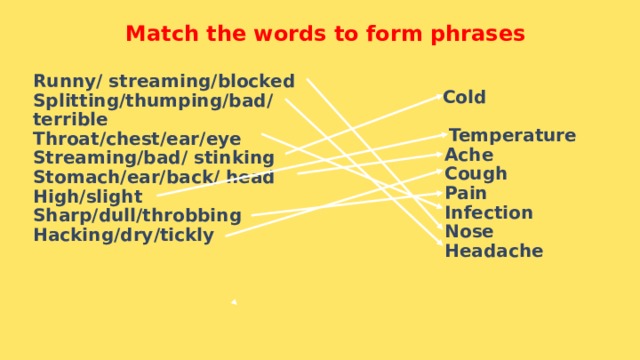 Match the words to form phrases. Sharp dull Pain. Match the Words to form phrases frequent Eye confined 7 класс. Sharp or dull. Match the Words to form phrases build improve facial.