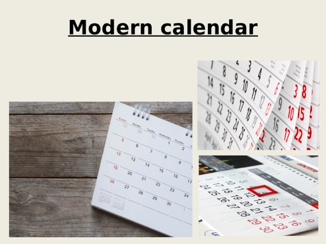 Modern calendar 